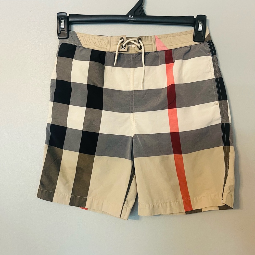Burberry Kids Check Swim Trunks